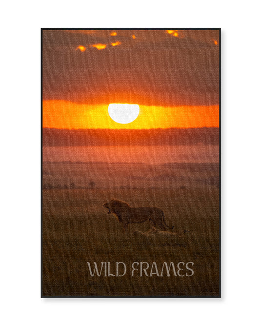 Sunset Sovereignty – Eco-Luxury Wildlife  Canvas Frame