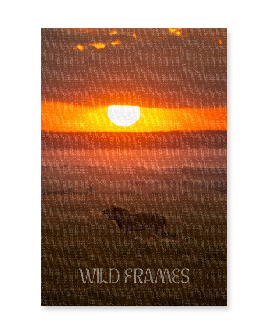 Sunset Sovereignty – Eco-Luxury Wildlife  Canvas Frame