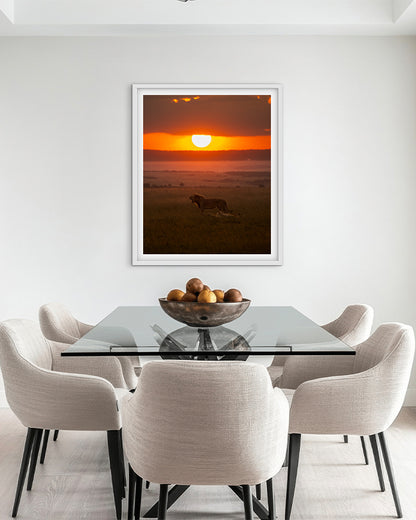 Sunset Sovereignty – Eco-Luxury Wildlife  premium paper wall Frame